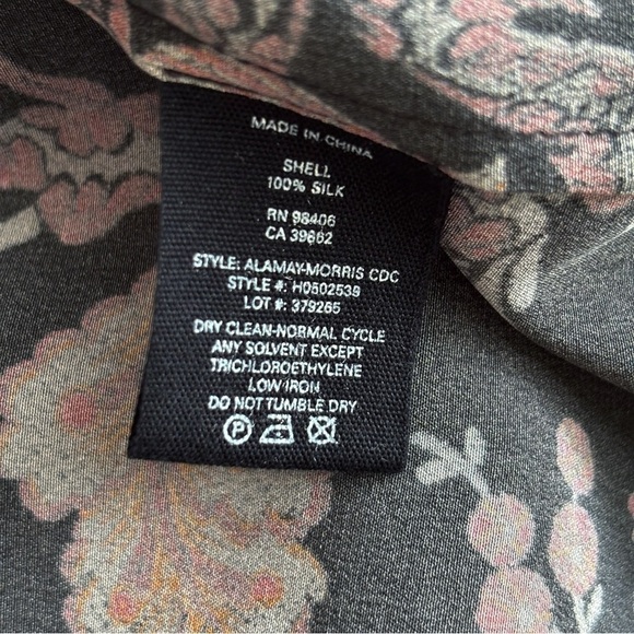 Theory Alamay Morris Blouse Small Silk Floral Sleeveless - Picture 8 of 9